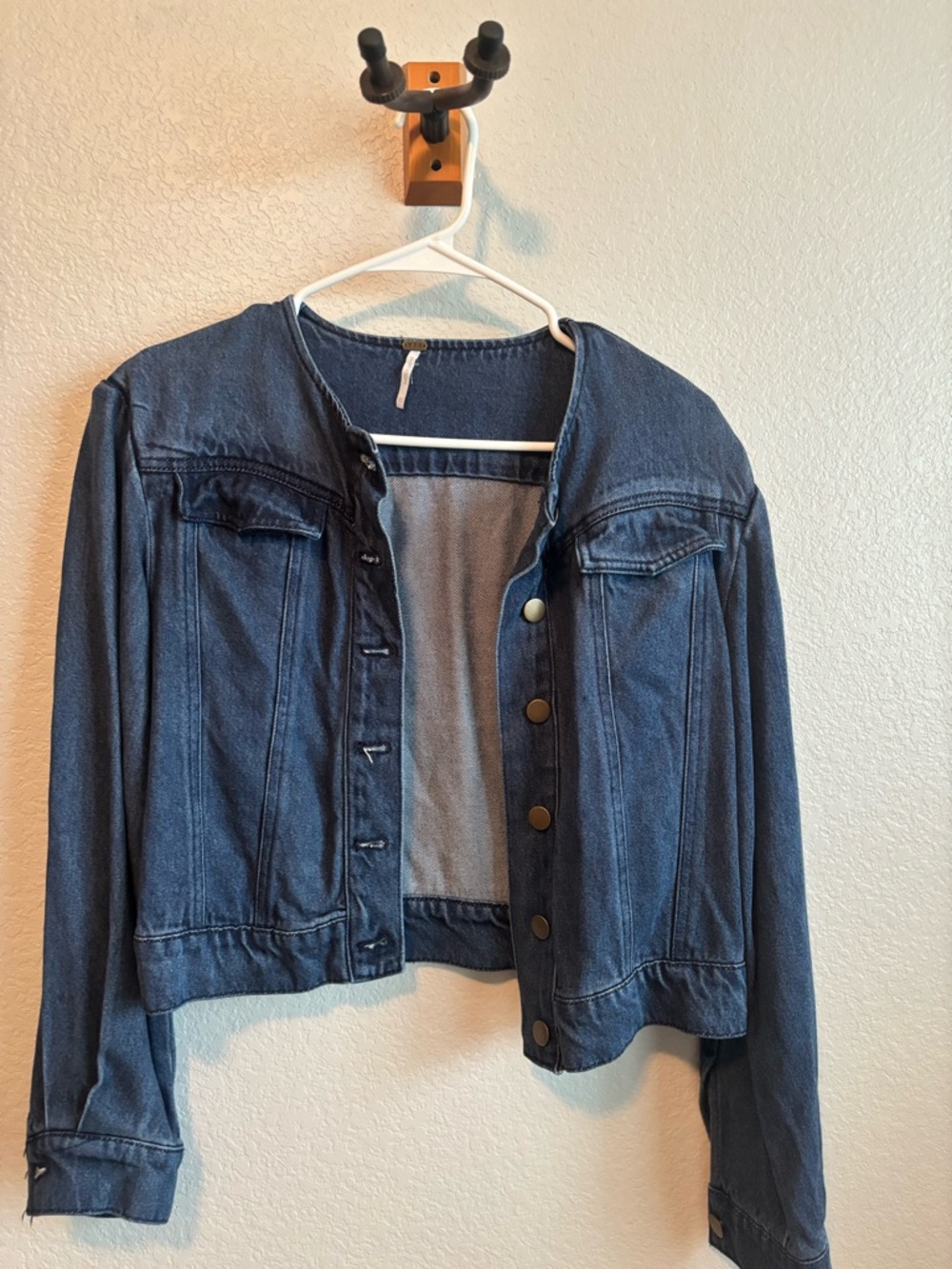 YFB Women's Dark Blue Denim Jacket - Classic Button-Front Jean Jacket